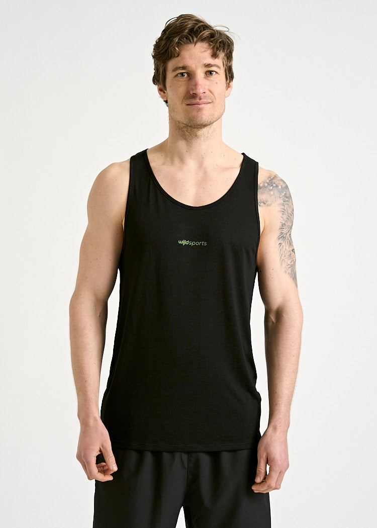 HERREN SPORT TANK TOP PETER BLACK GREEN