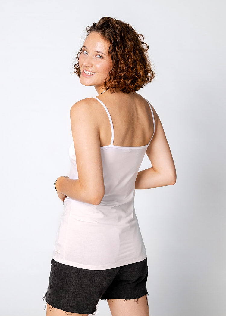 DAMEN SPAGHETTI TOP BRIGHT WHITE