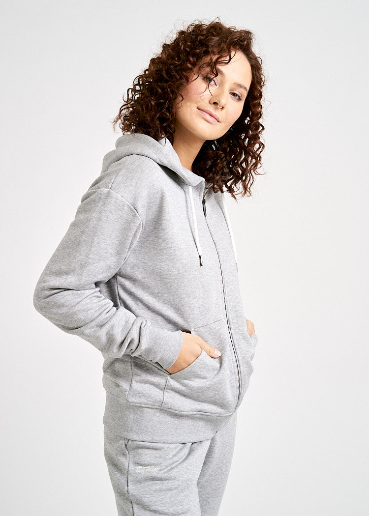 DAMEN SWEATJACKE GRAY MELANGE