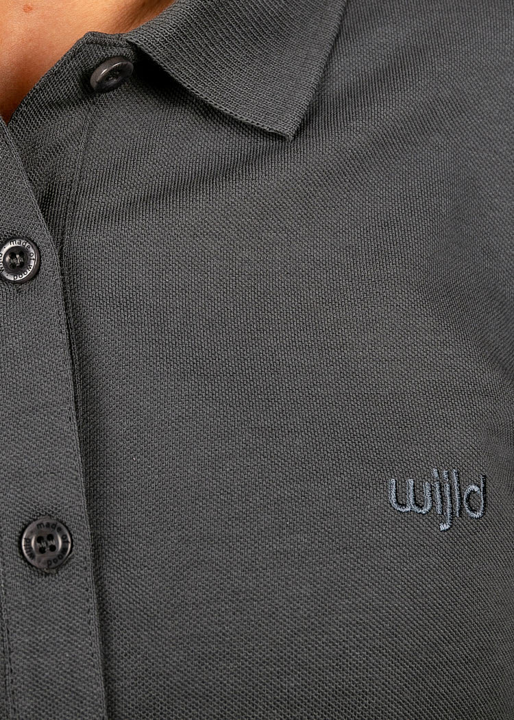 LADIES POLO SHIRT DARK GRAY
