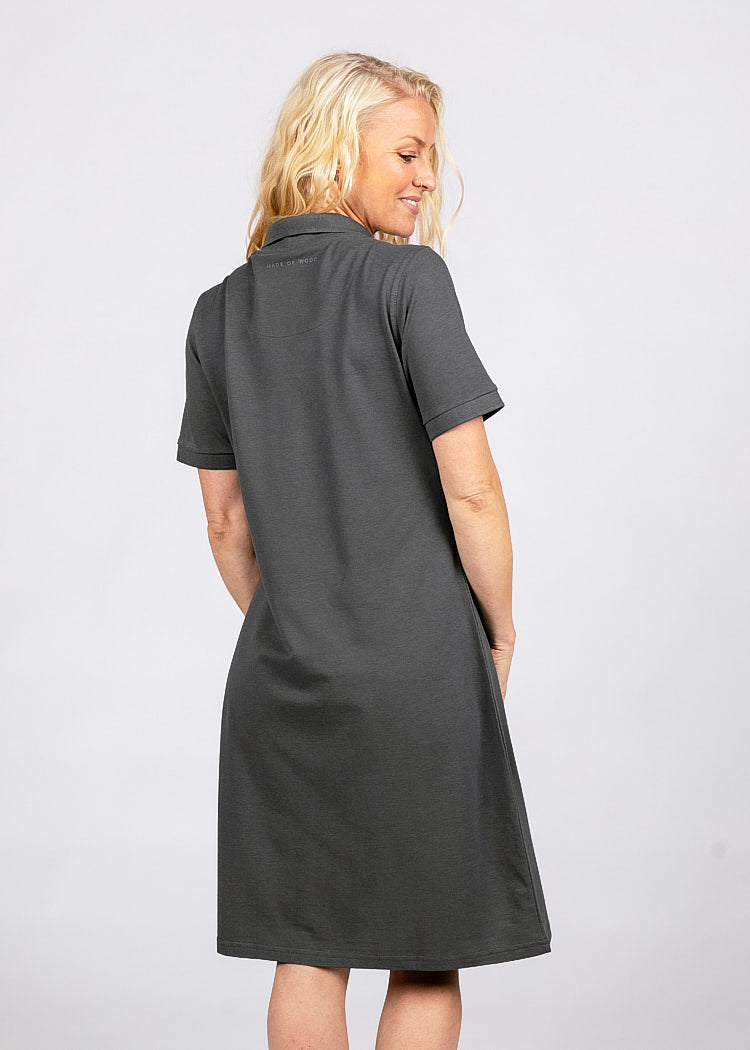 LADIES POLO DRESS DARK GRAY