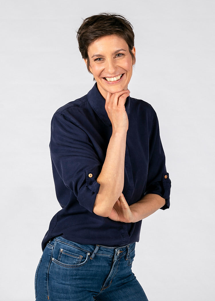 DAMEN BLUSE MARITIM BLUE