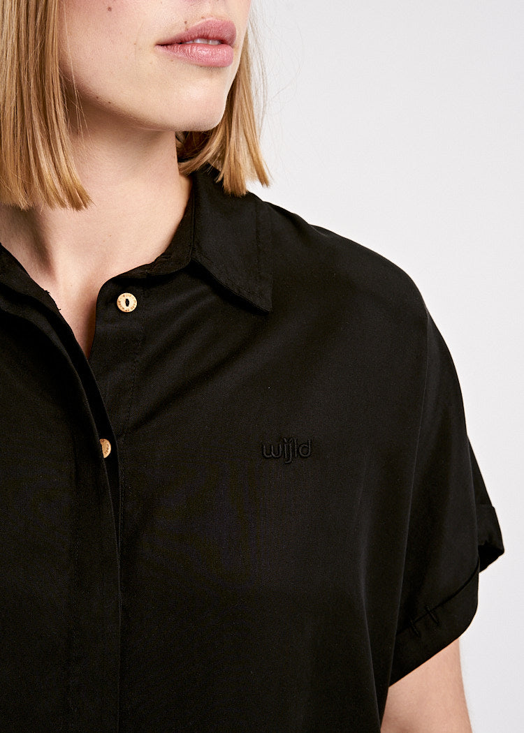 CHEMISE EN SERGÉ POUR FEMMES NOIRE