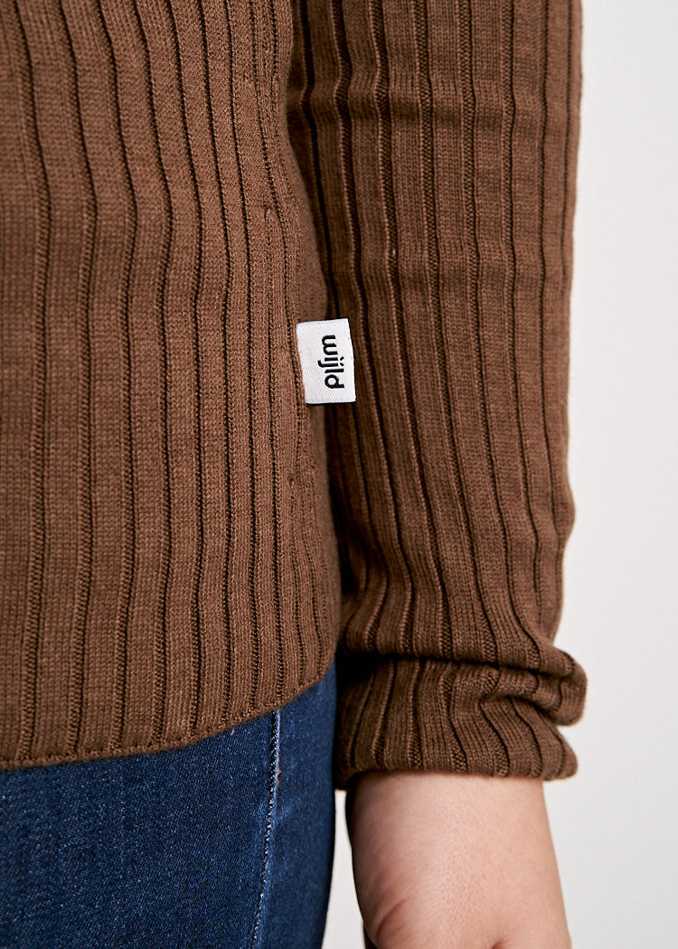DAMEN ROLLKRAGEN STRICKPULLOVER RAIN DRUM