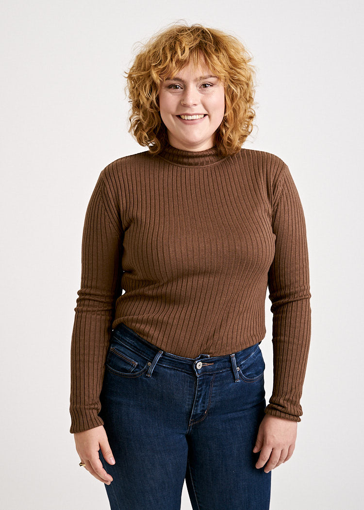 DAMEN ROLLKRAGEN STRICKPULLOVER RAIN DRUM