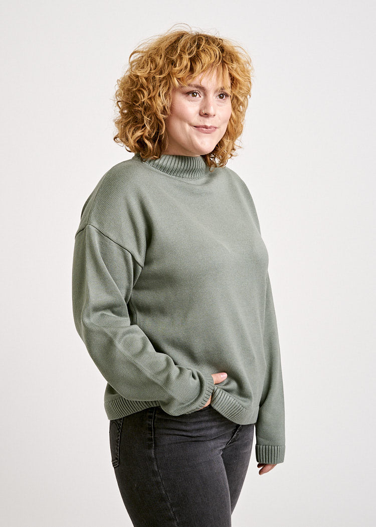 DAMEN STRICKPULLOVER AGAVE GREEN