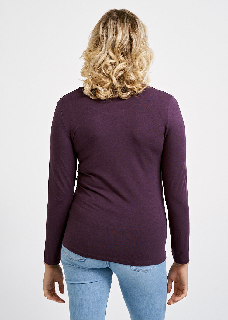 DAMEN LANGARMSHIRT MAYA PLUM PERFECT