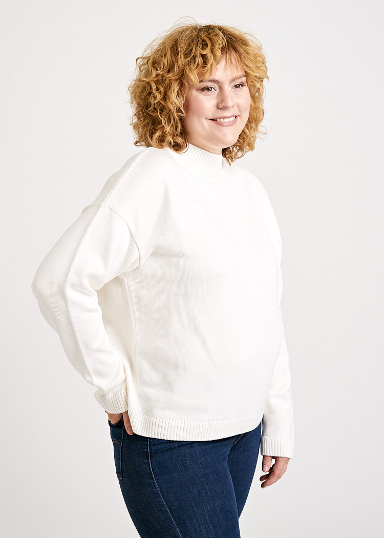 DAMEN STRICKPULLOVER IVORY