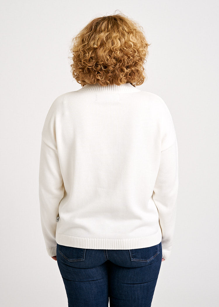 DAMEN STRICKPULLOVER IVORY