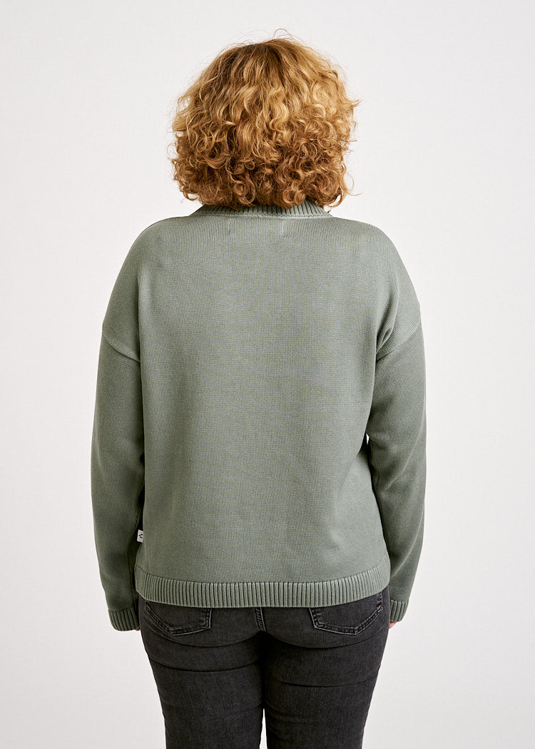 DAMEN STRICKPULLOVER AGAVE GREEN