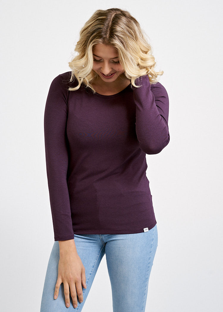 DAMEN LANGARMSHIRT MAYA PLUM PERFECT