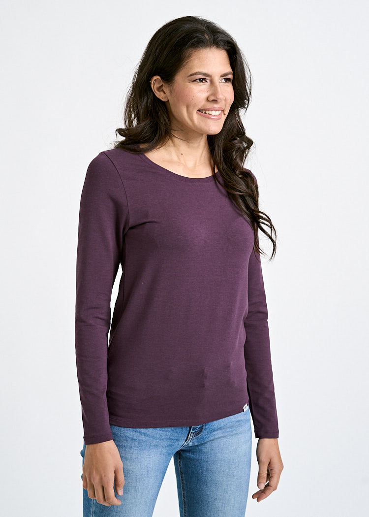 DAMEN LANGARMSHIRT MAYA PLUM PERFECT