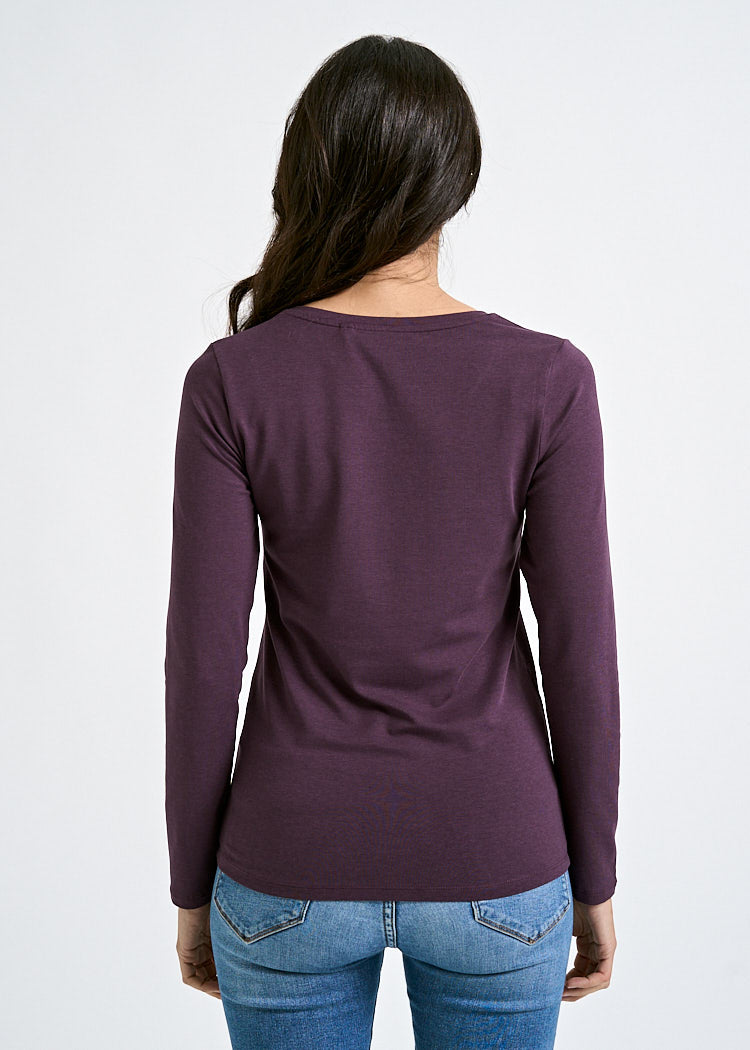 DAMEN LANGARMSHIRT MAYA PLUM PERFECT