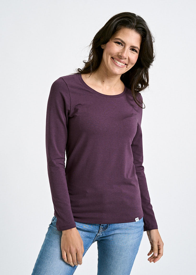 DAMEN LANGARMSHIRT MAYA PLUM PERFECT