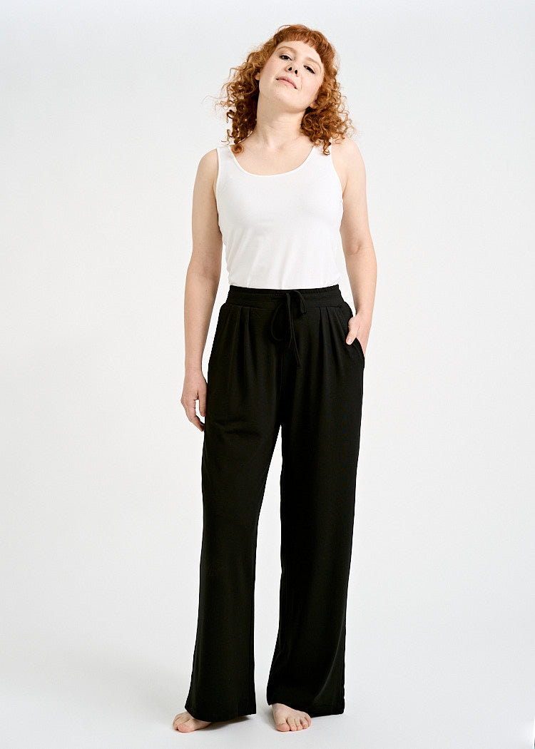 DAMEN JERSEY HOSE BLACK
