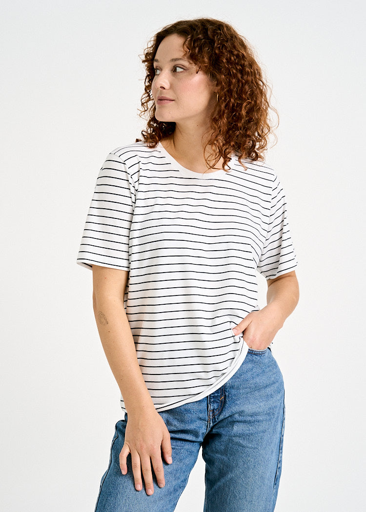 WOMEN'S WOODSHIRT TILDA LOOSE LONGER BLUESTRIPES