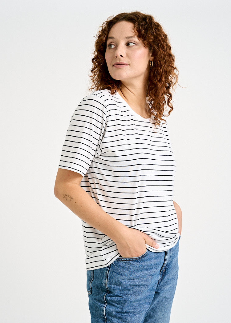 WOMEN'S WOODSHIRT TILDA LOOSE LONGER BLUESTRIPES