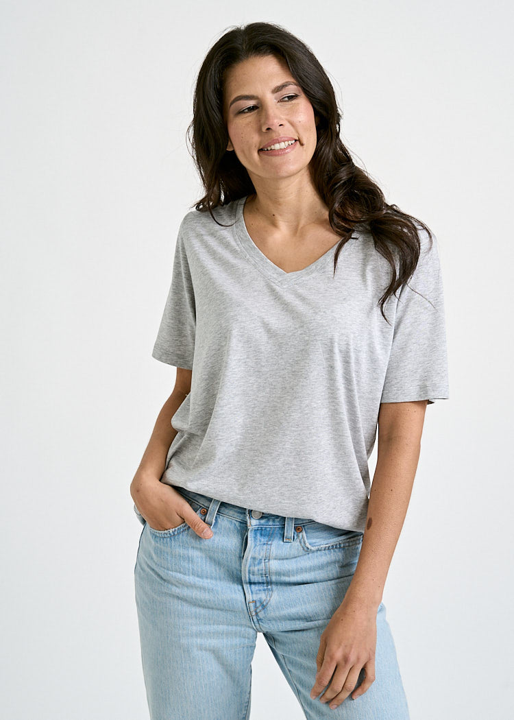 WOMEN'S WOODSHIRT LOOSE LONGER FRIDA GRAY MELANGE