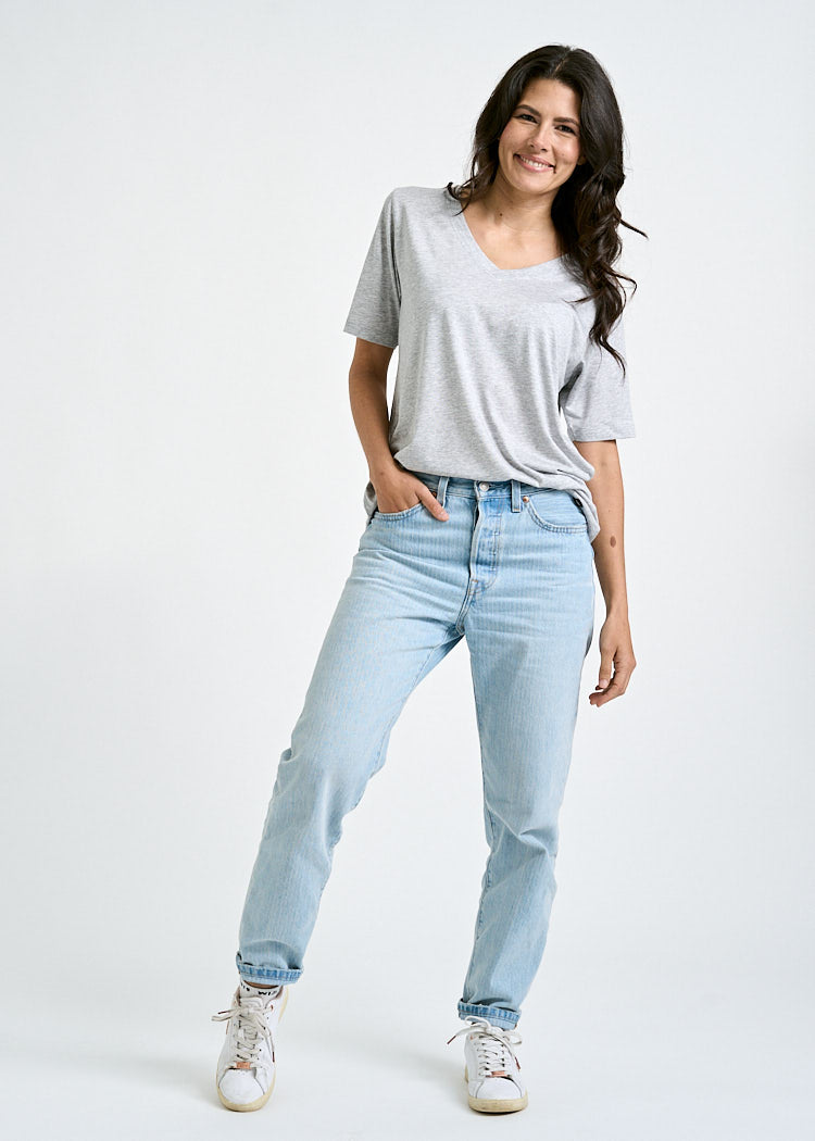 WOMEN'S WOODSHIRT LOOSE LONGER FRIDA GRAY MELANGE