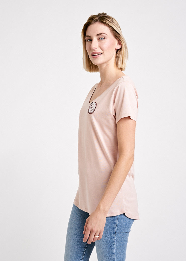 LADIES V-NECK WOODSHIRT FLORAL