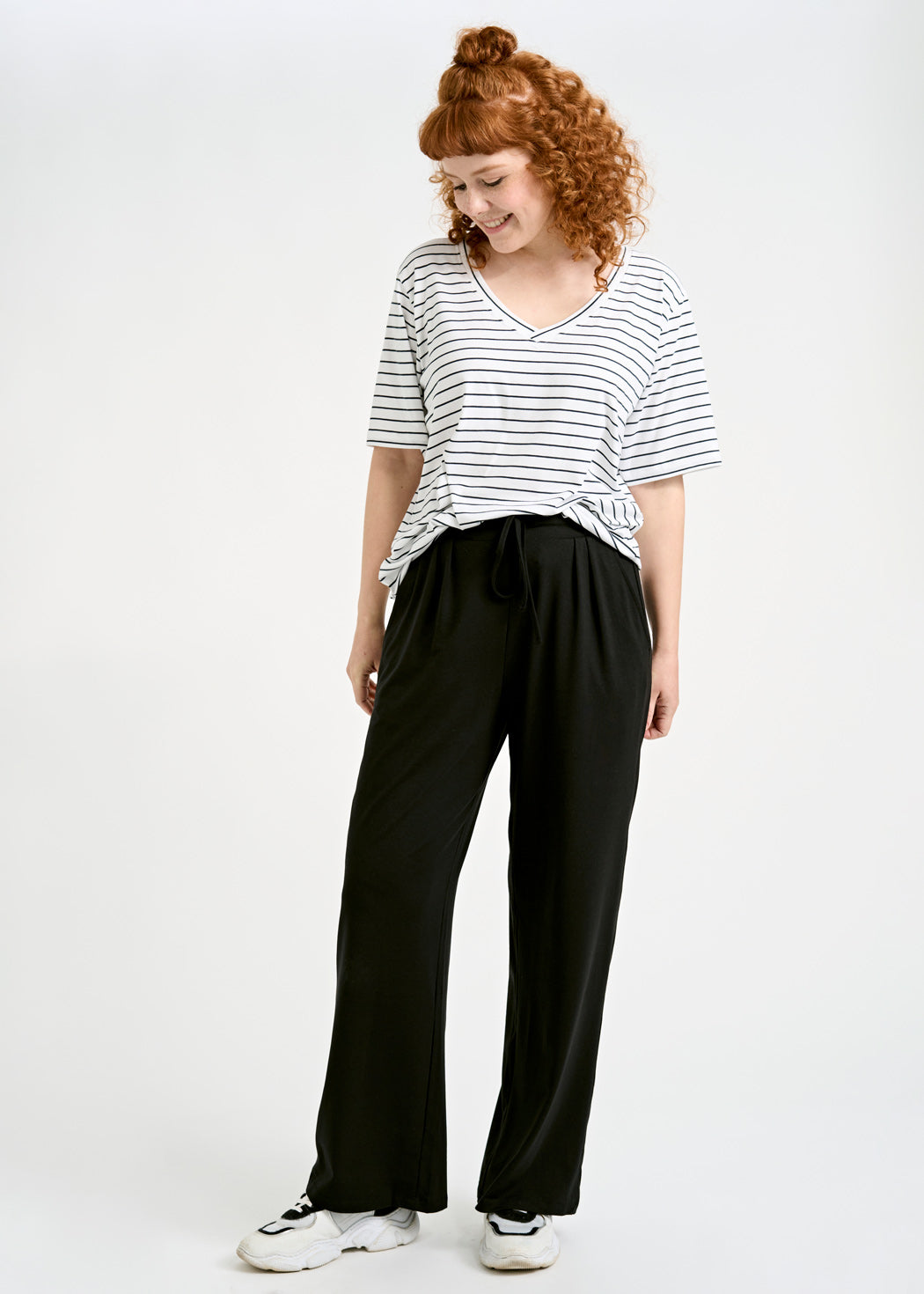 DAMEN JERSEY HOSE BLACK
