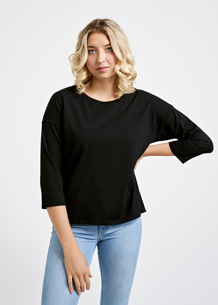 LADIES LONG SLEEVE SHIRT BLACK
