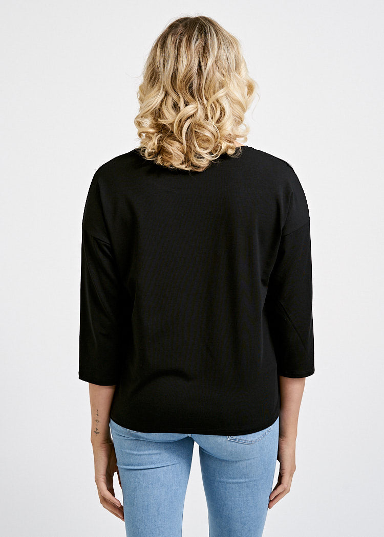 LADIES LONG SLEEVE SHIRT BLACK