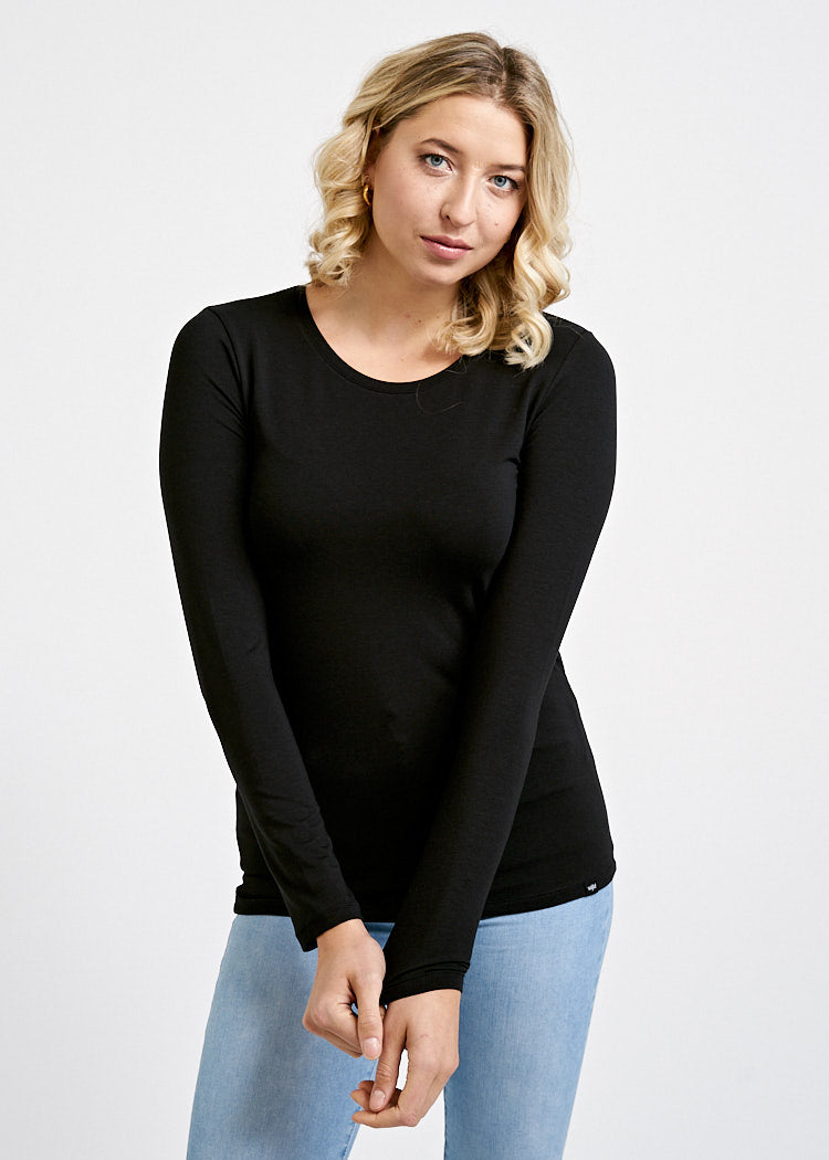 WOMEN'S LONG-SLEEVED SHIRT MAYA BLACK