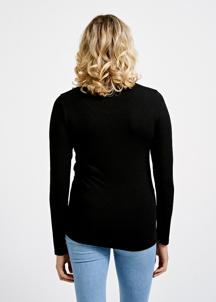 WOMEN'S LONG-SLEEVED SHIRT MAYA BLACK
