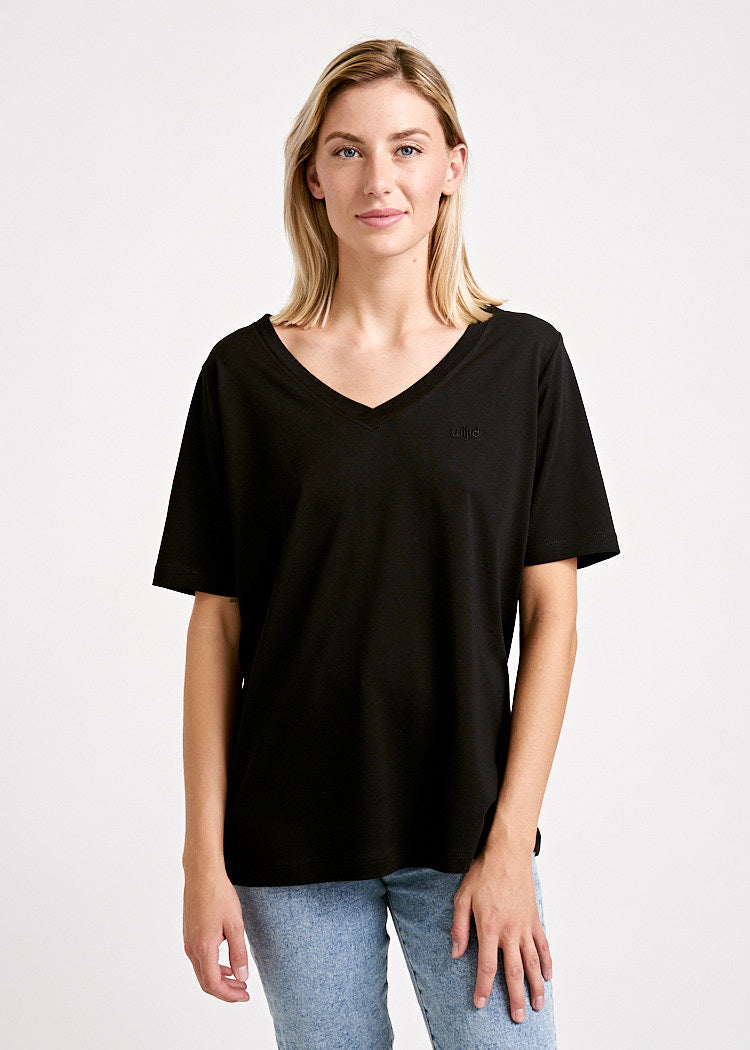WOMEN'S WOODSHIRT LOOSE LONGER FRIDA BLACK