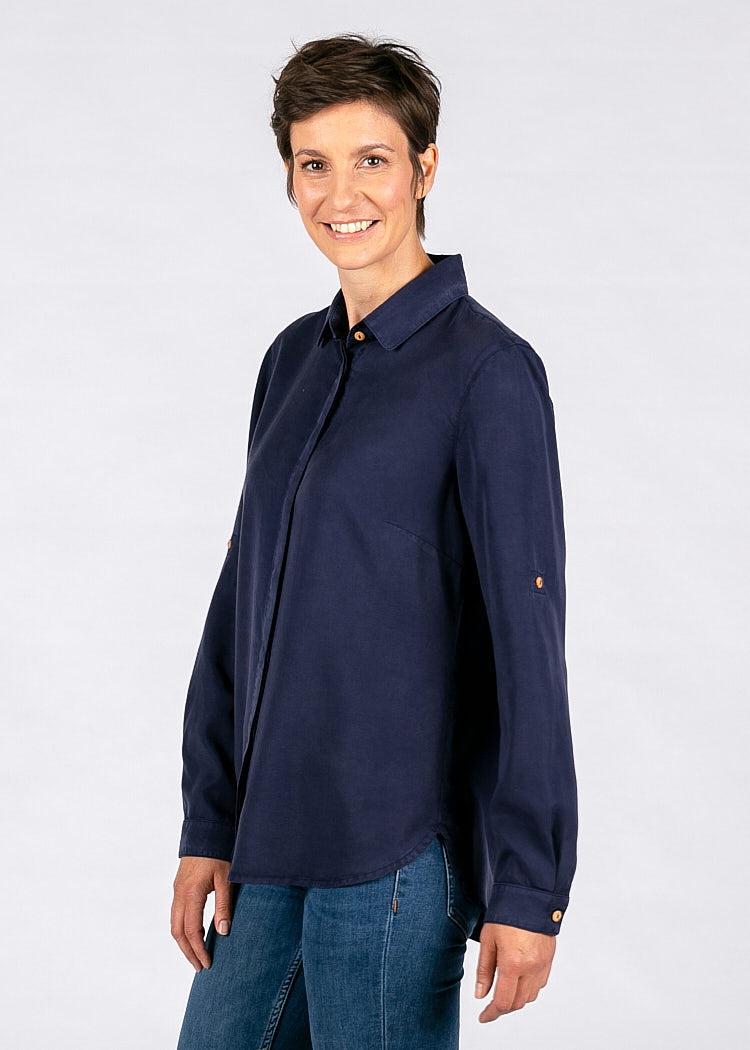 DAMEN BLUSE MARITIM BLUE