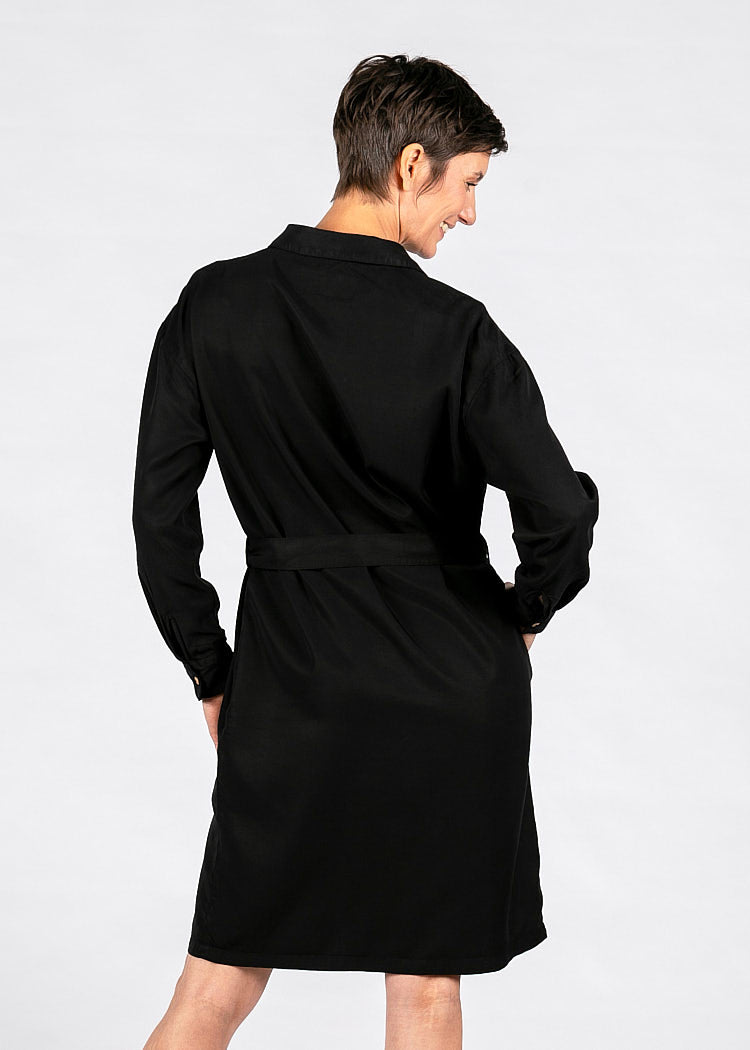 DAMEN HEMDBLUSENKLEID BLACK
