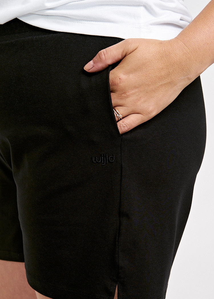 DAMEN JERSEY SHORTS BLACK