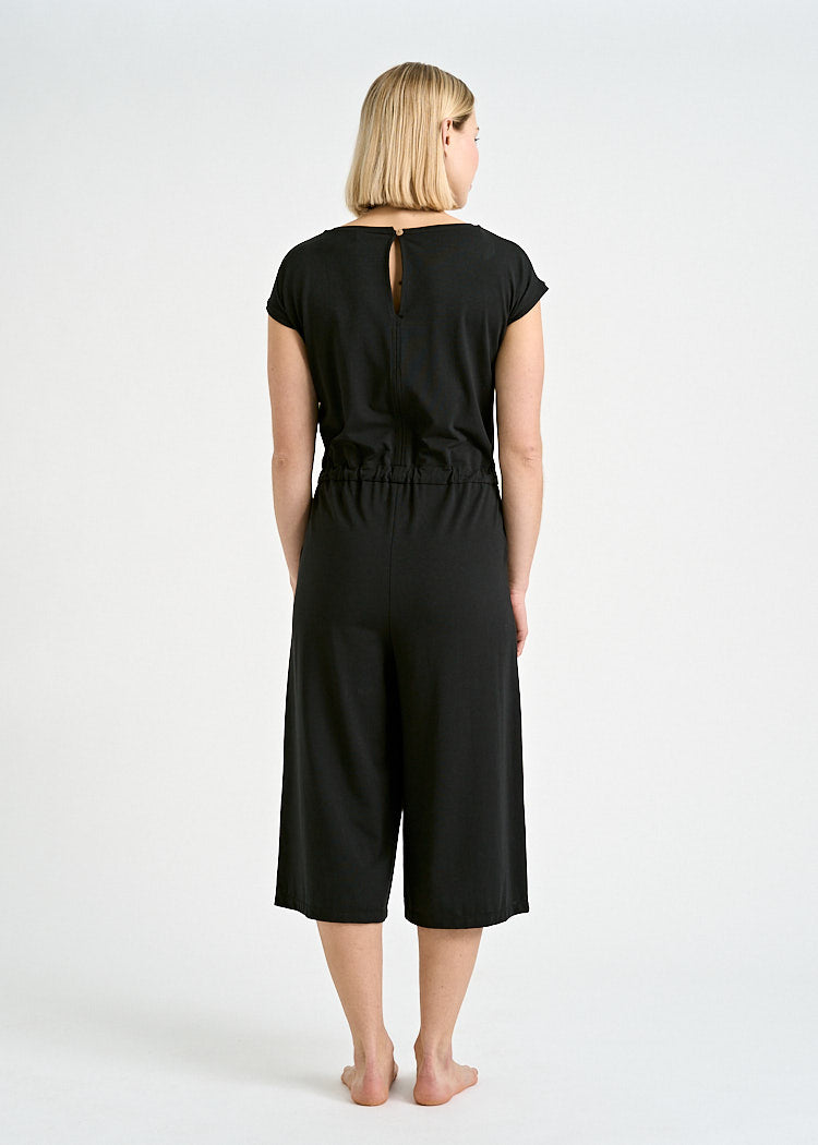DAMEN JERSEY JUMPSUIT KIMONO STEFFY BLACK