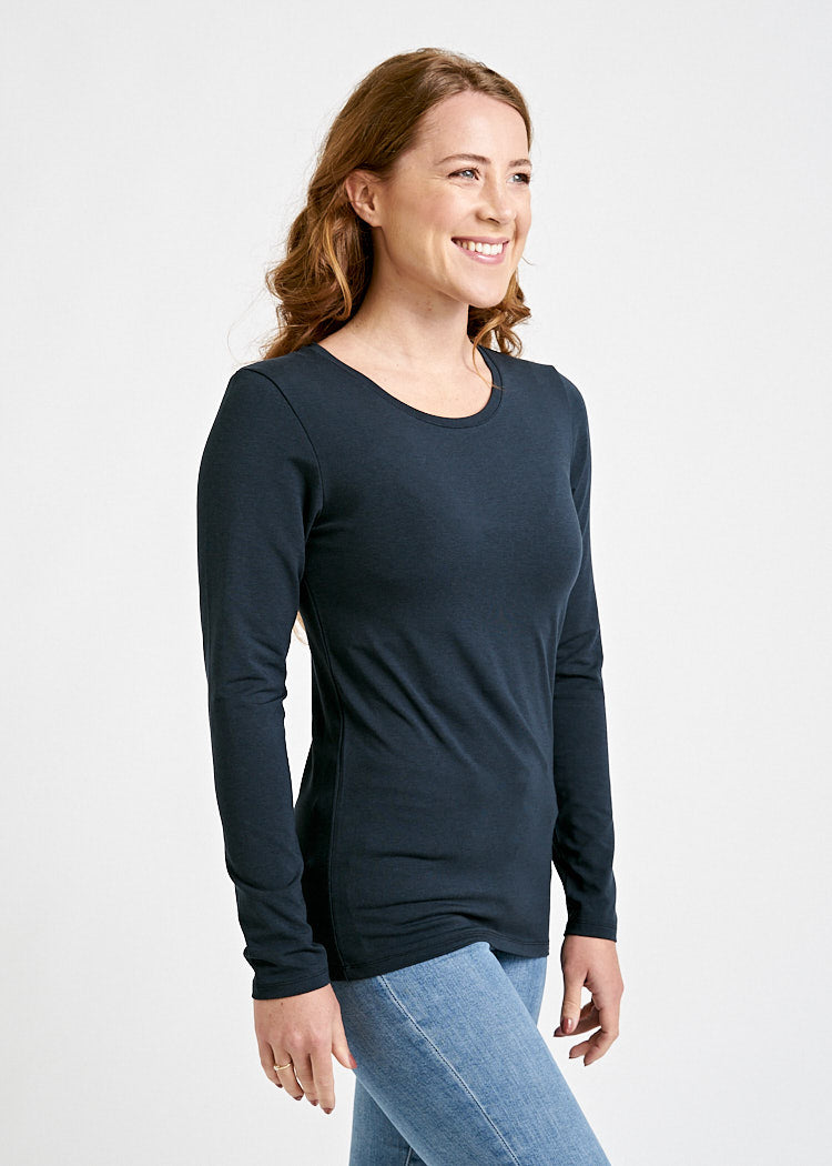 DAMEN LANGARMSHIRT MAYA CARBON