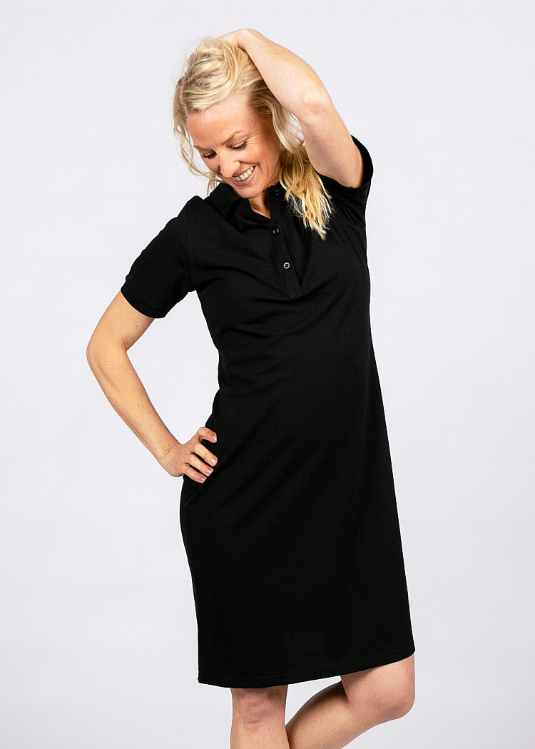 DAMEN POLO-KLEID BLACK
