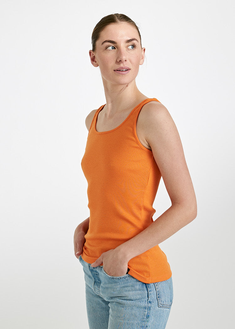 WOMEN'S RIBBED TANK TOP SANDRA ORANGE
