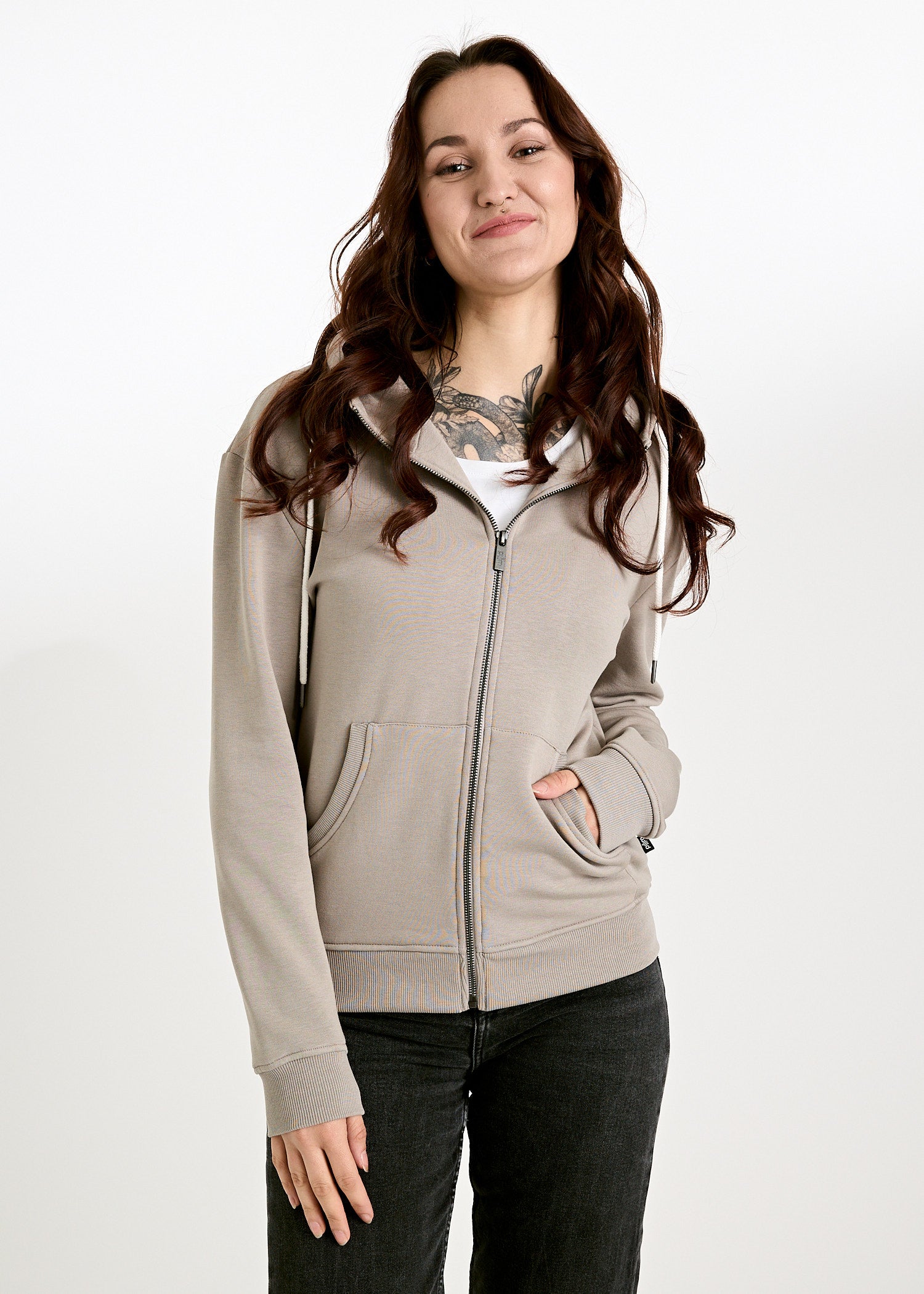 DAMEN ZIP-HOODIE LOUISA MOON ROCK
