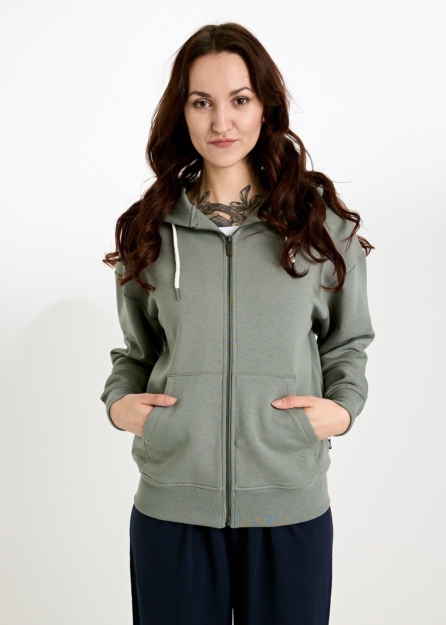 DAMEN ZIP-HOODIE SELINA AGAVE GREEN