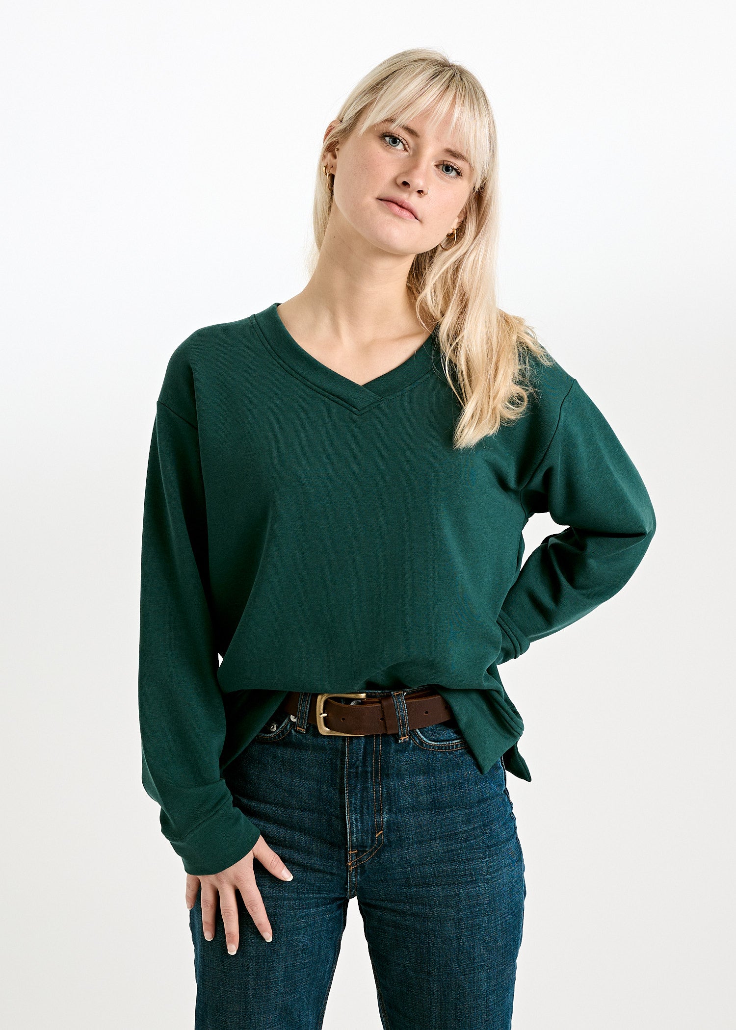 DAMES SWEATER V-HALS ADA SEA MOSS