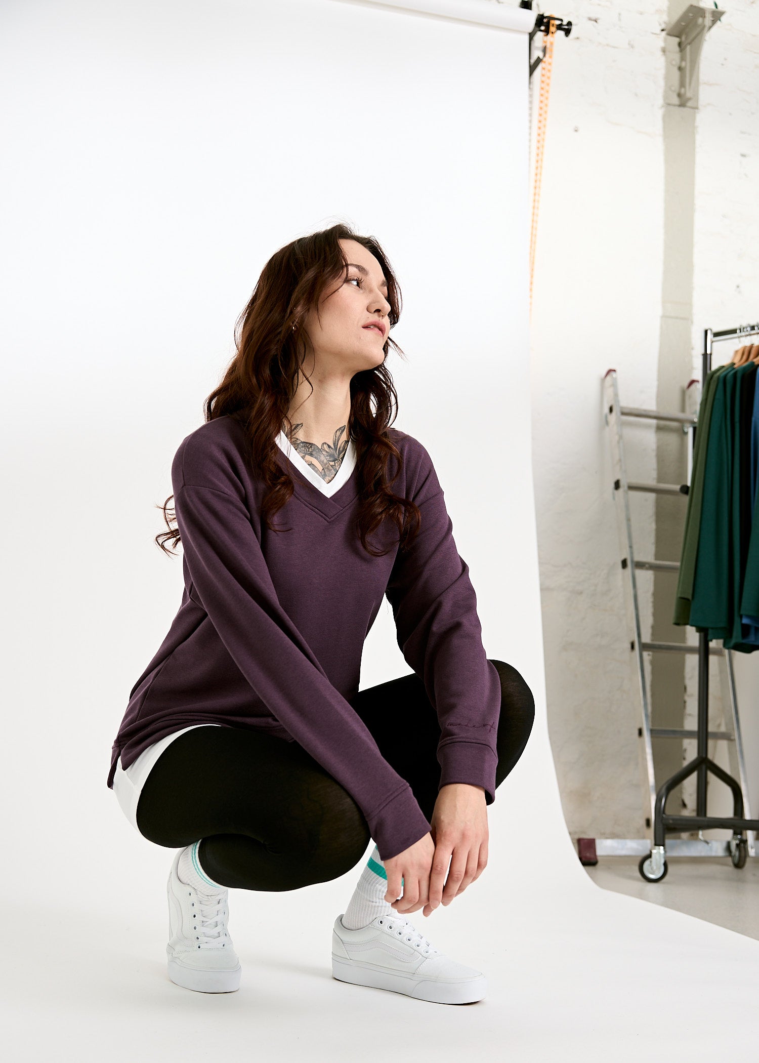 DAMEN SWEATER V-AUSSCHNITT ADA PURPLE