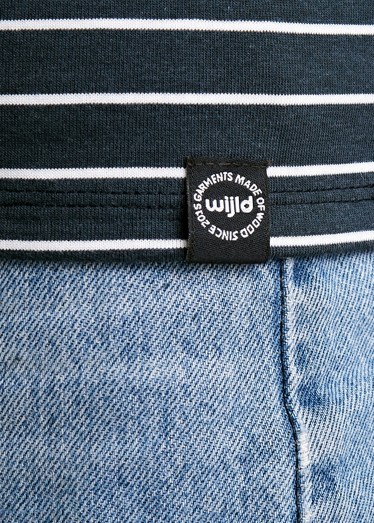 DAMEN WOODSHIRT KIMONO ELENA THIN STRIPES WHITE