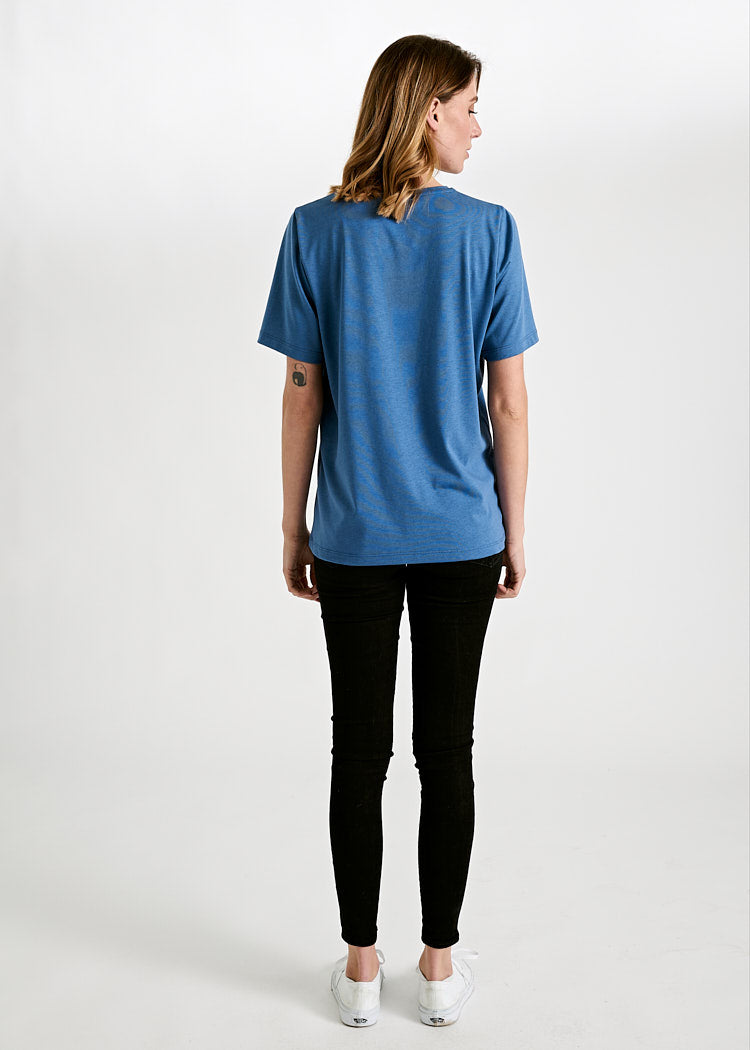 DAMEN WOODSHIRT LOOSE LONGER TILDA BIJOUT BLUE