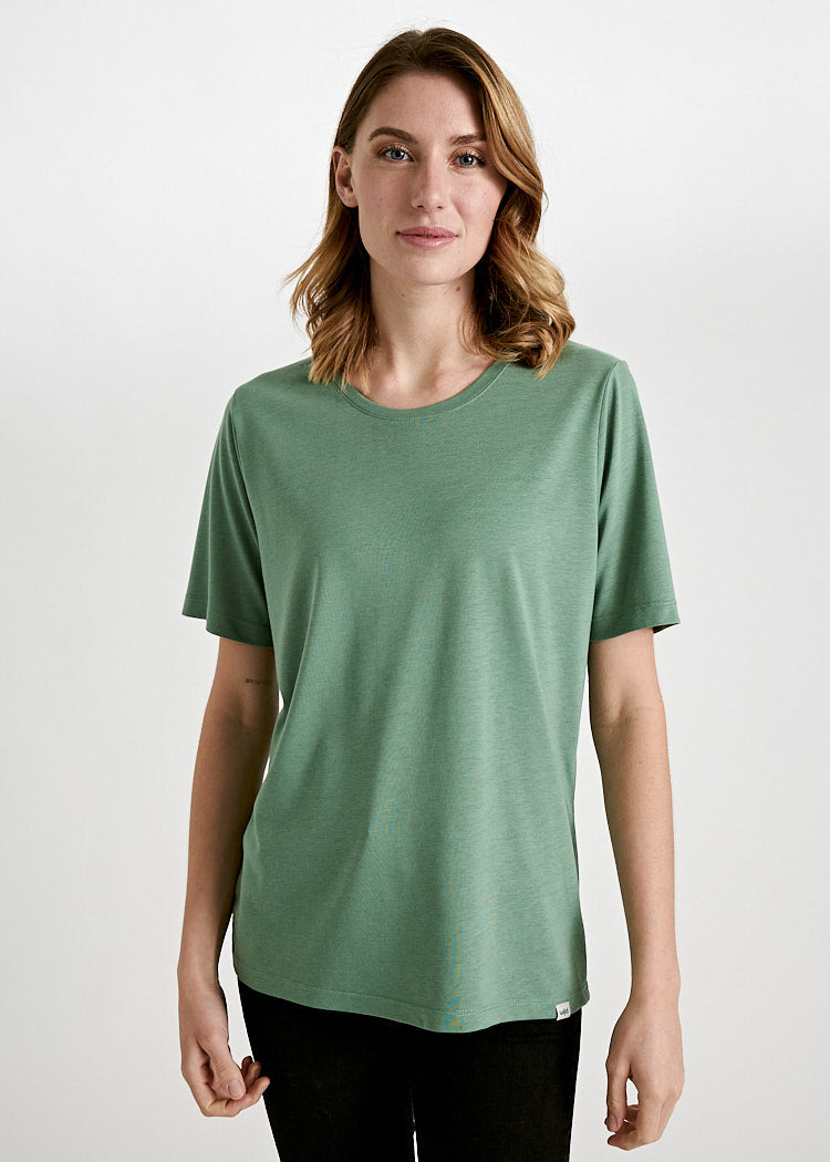 WOMEN'S WOODSHIRT LOOSE LONGER TILDA COMFREY GREEN