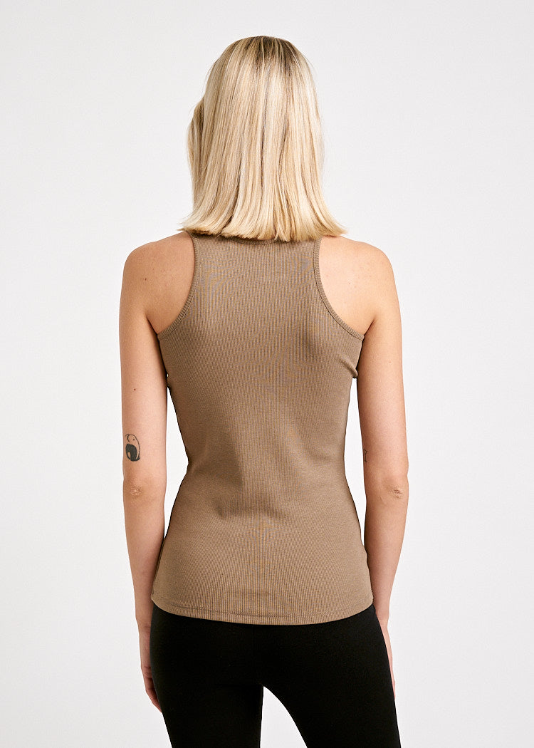 DAMEN RIPP TANK TOP IRENE SHIITAKE