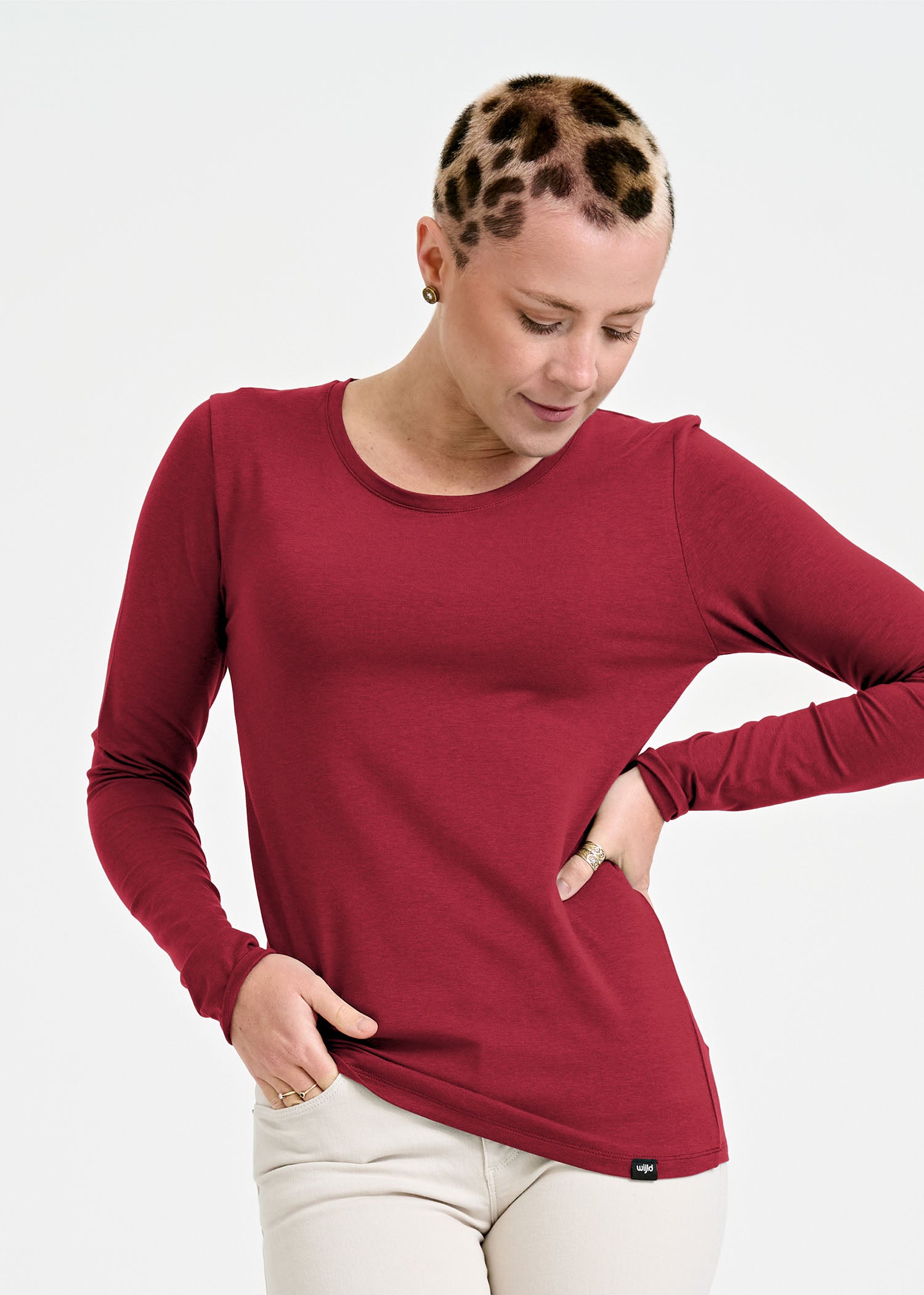 DAMEN LANGARMSHIRT MAYA TIBETAN RED