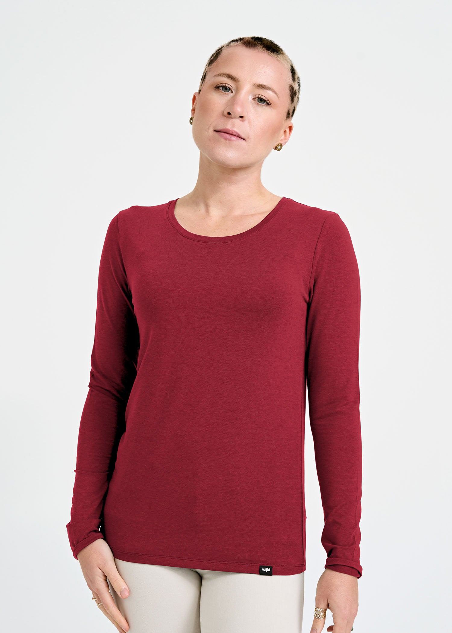 DAMEN LANGARMSHIRT MAYA TIBETAN RED