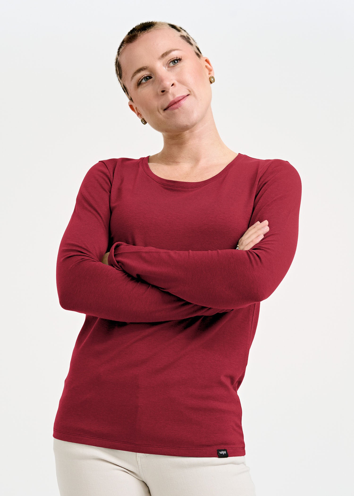 DAMEN LANGARMSHIRT MAYA TIBETAN RED