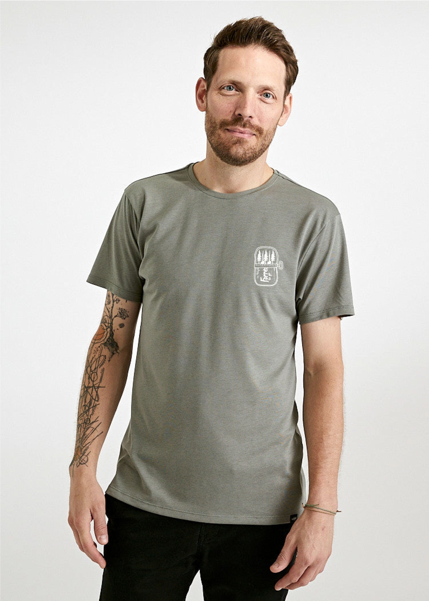 Herren Printshirt "Tin Full of Trees" Agave