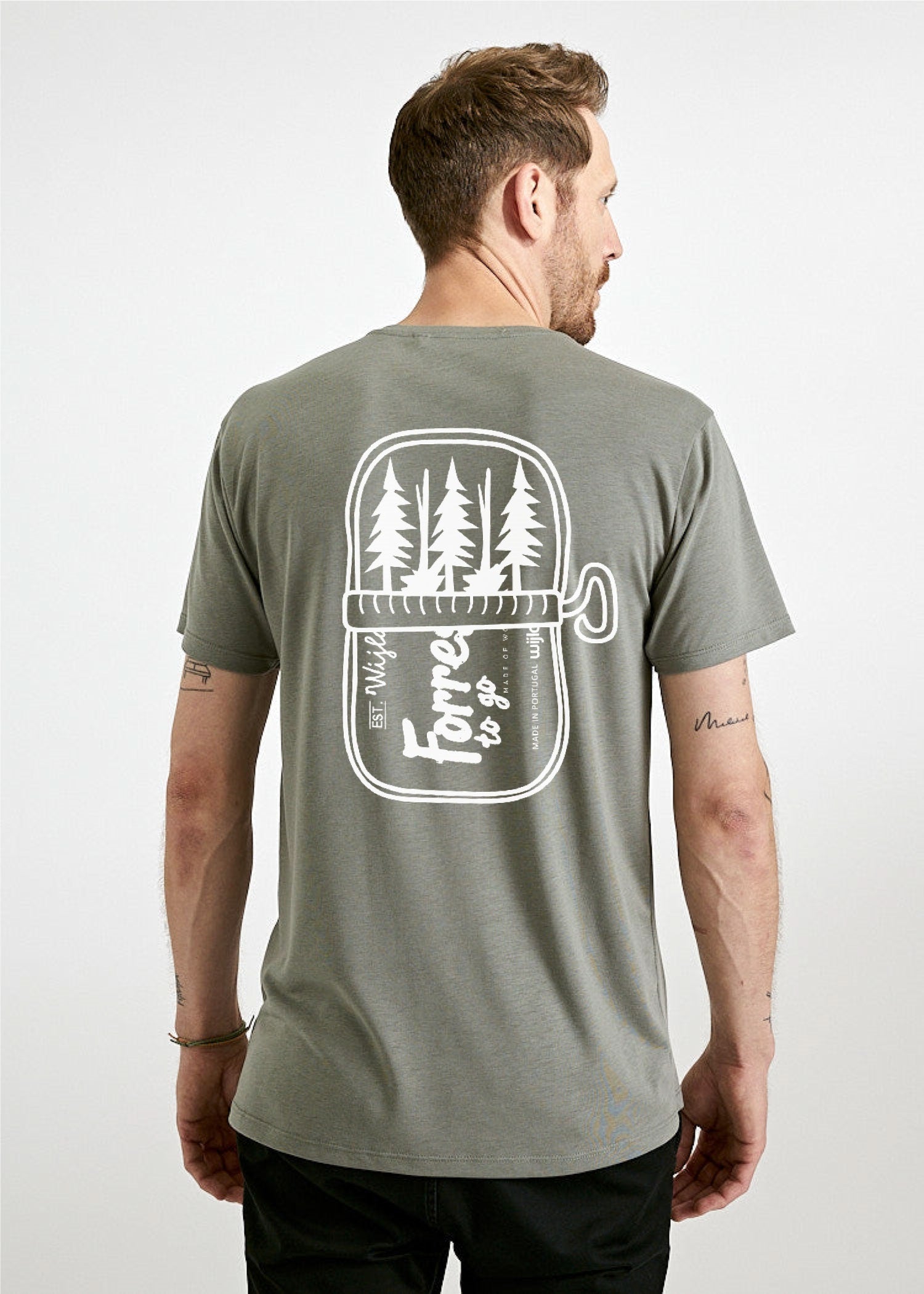 Herren Printshirt "Tin Full of Trees" Agave